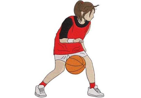 Basketball Girl Embroidery Design