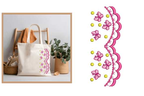 Borders with Butterfly Embroidery Design