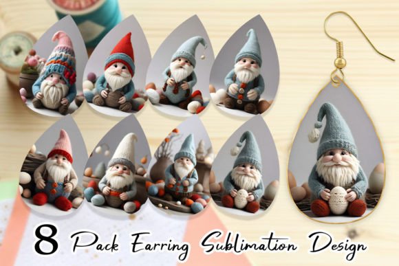 Earring Easter Gnome Embroidery for Boutique Apparel