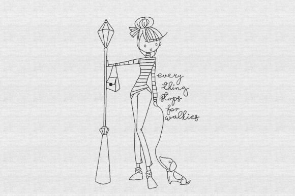 Everything Stops for Walkies Embroidery