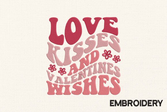 Love Kiss Valentine Embroidery Design