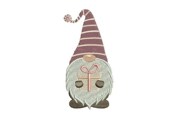 Pink Gnome Embroidery Design