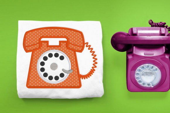 Rotary Phone Applique Embroidery