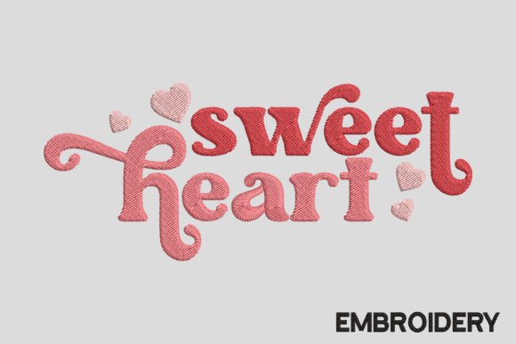 Valentine Sweet Heart Embroidery Design